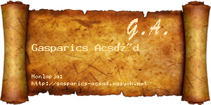 Gasparics Acsád névjegykártya
